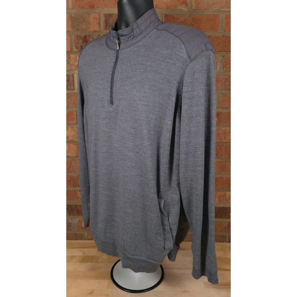 Johnnie-O Sweater Men Size XL 1/4 Zip Outdoor Merino Wool Nylon Mock Neck